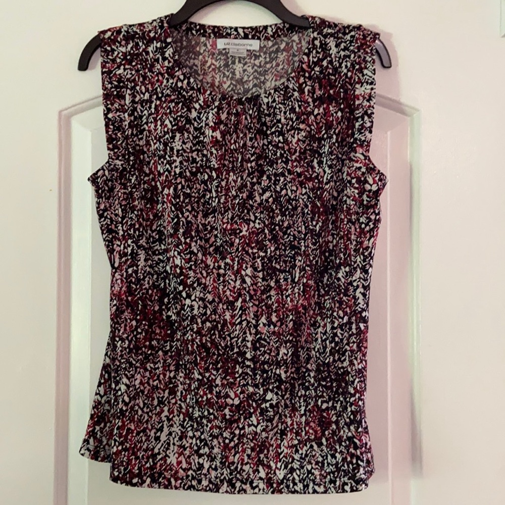 Black, red and white Liz Claiborne top